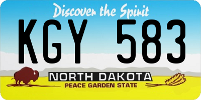 ND license plate KGY583