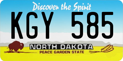 ND license plate KGY585