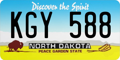ND license plate KGY588