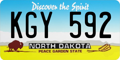 ND license plate KGY592