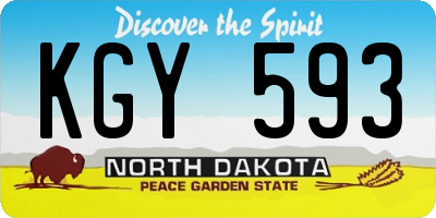 ND license plate KGY593