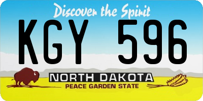 ND license plate KGY596