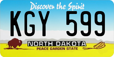 ND license plate KGY599