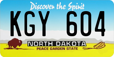 ND license plate KGY604