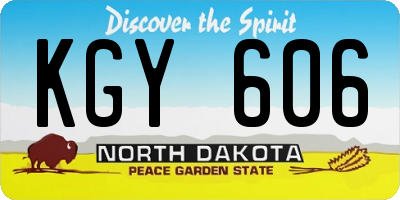 ND license plate KGY606