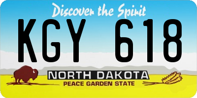 ND license plate KGY618