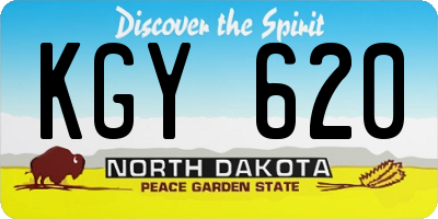 ND license plate KGY620