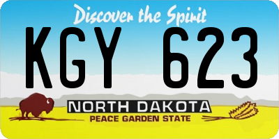 ND license plate KGY623