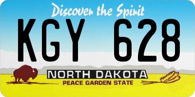 ND license plate KGY628