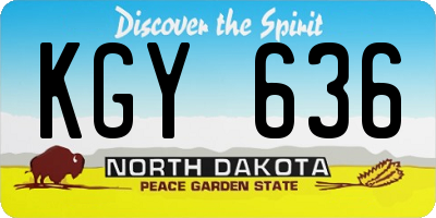 ND license plate KGY636