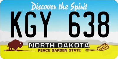 ND license plate KGY638