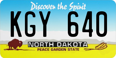 ND license plate KGY640