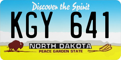 ND license plate KGY641