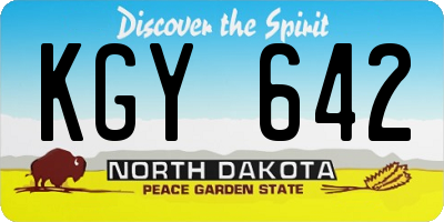 ND license plate KGY642