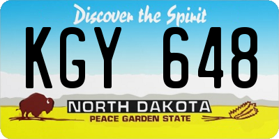 ND license plate KGY648