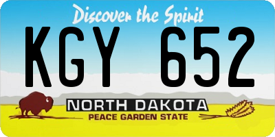 ND license plate KGY652