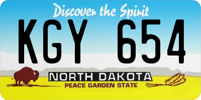 ND license plate KGY654