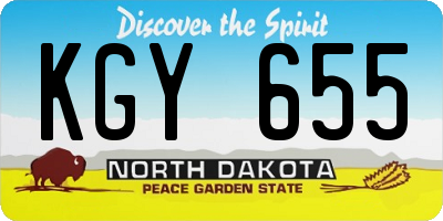 ND license plate KGY655