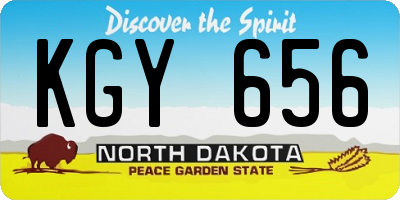 ND license plate KGY656