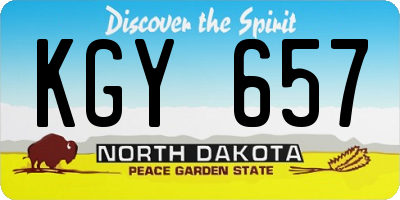 ND license plate KGY657