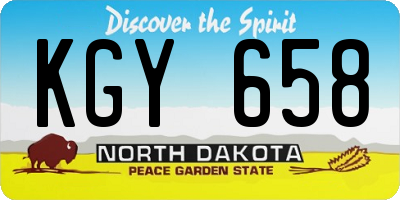 ND license plate KGY658