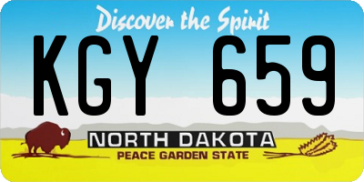 ND license plate KGY659