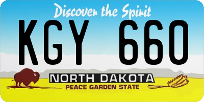 ND license plate KGY660