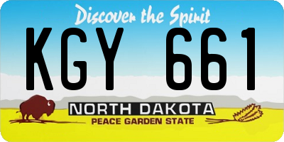 ND license plate KGY661