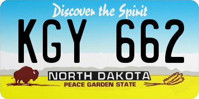 ND license plate KGY662