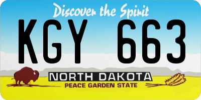 ND license plate KGY663