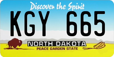 ND license plate KGY665