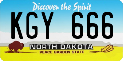 ND license plate KGY666