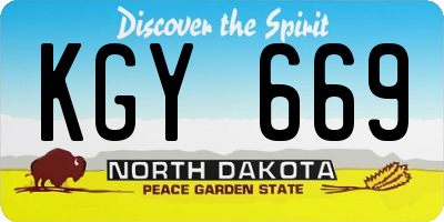 ND license plate KGY669