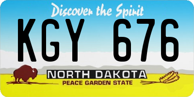 ND license plate KGY676