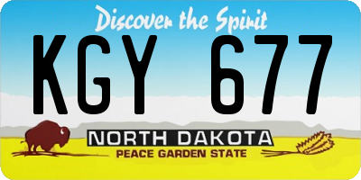 ND license plate KGY677
