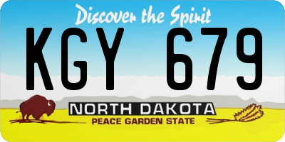 ND license plate KGY679
