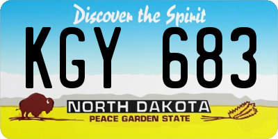 ND license plate KGY683