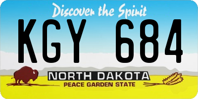 ND license plate KGY684