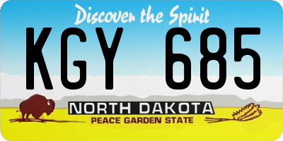 ND license plate KGY685