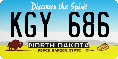 ND license plate KGY686