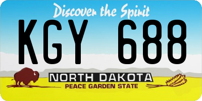 ND license plate KGY688