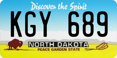 ND license plate KGY689