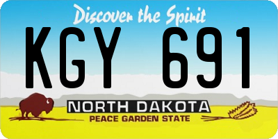 ND license plate KGY691