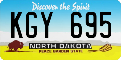 ND license plate KGY695