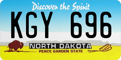ND license plate KGY696