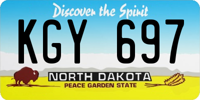 ND license plate KGY697