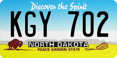 ND license plate KGY702