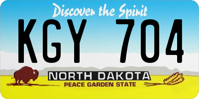 ND license plate KGY704
