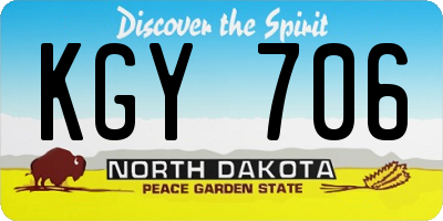 ND license plate KGY706