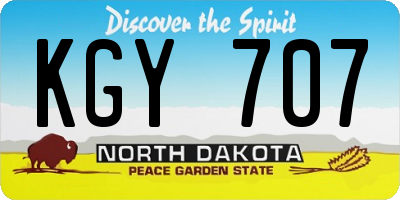 ND license plate KGY707